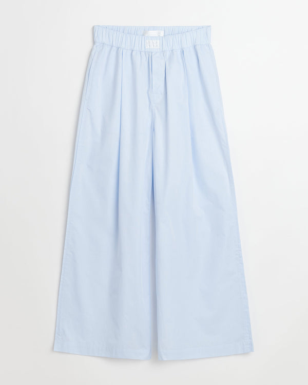 Space pants | Light blue dots jacquard poplin